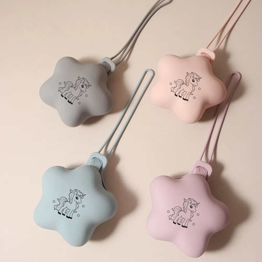 2025 1PC Star Shape Silicone Unicorn Pacifier Storage Bag Change Pocket Milk Patch Organizer for Babies