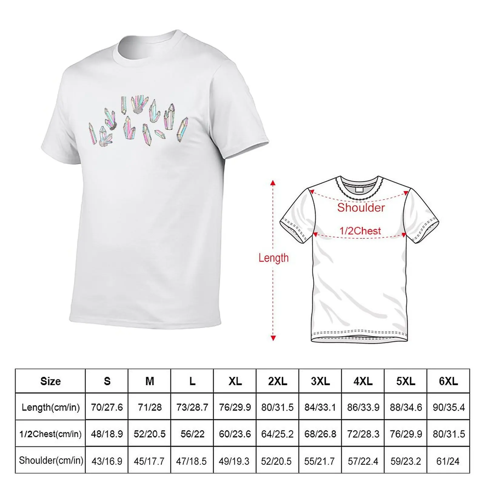 CRYSTAL CLUSTER? iridescent on gray T-Shirt Work Wear Short Sleeve T-Shirt
