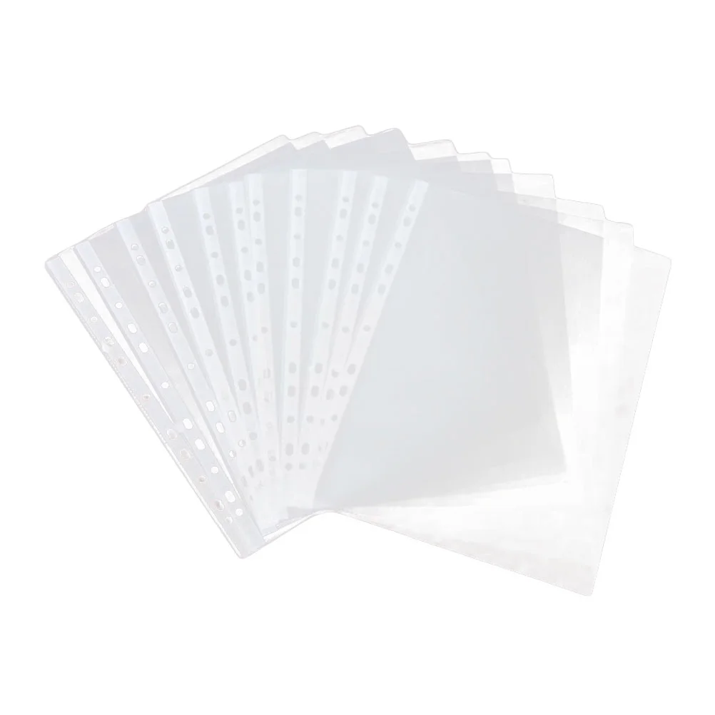 

100 Pcs Hanging Cups for Rolling Cart Clear File Protector Acid Free Binder Sleeves