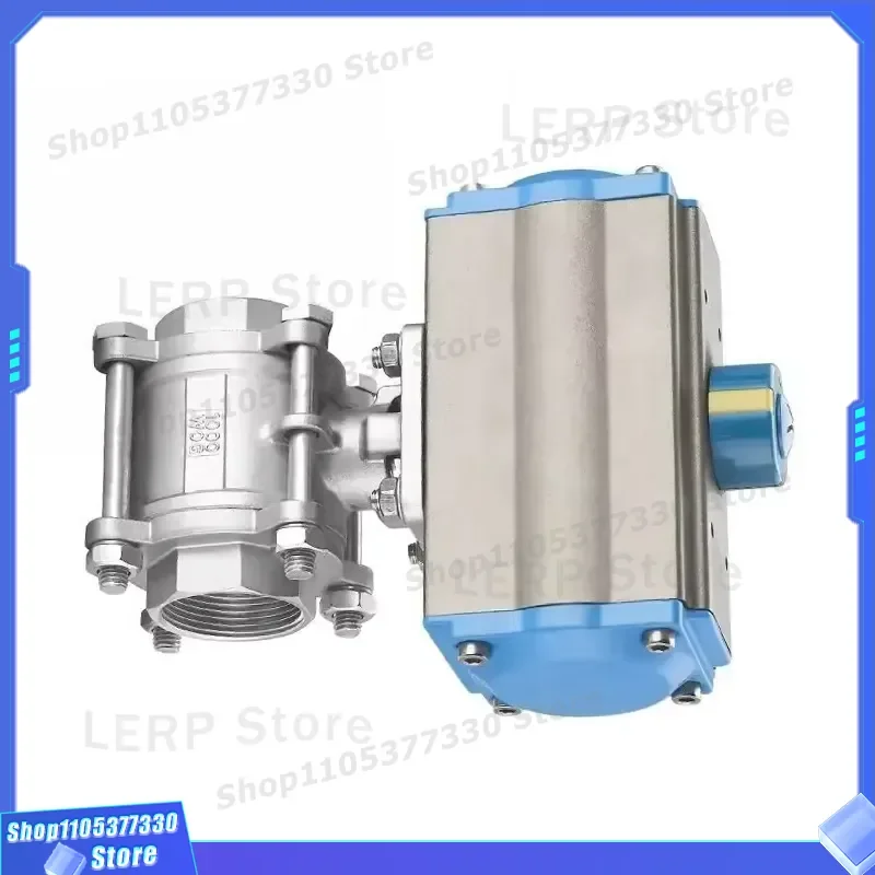 DN15 to DN100 Stainless Steel Ball Valve PN16 Standard Pneumatic Actuator for Water Air Oil Pipeline Fittings Industrial Use