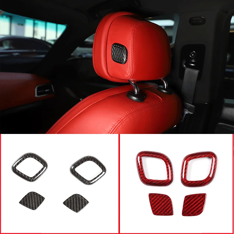 

For 2014-2021 Maserati Ghibli/Quattroporte/Levante True Carbon Fiber Car Styling Headrest Buttons Decoration Cover Auto Parts