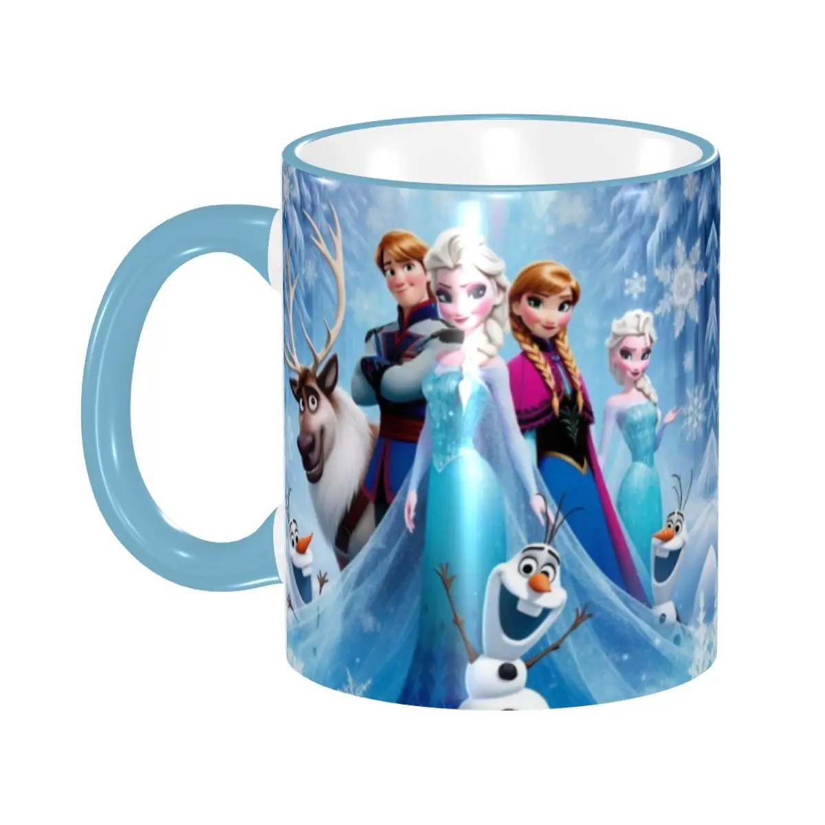 Personalisierte Frozen Kawaii Prinzessin Tasse Niedliche Elsa&Anna Keramik-Kaffeetasse Kreatives Geschenk