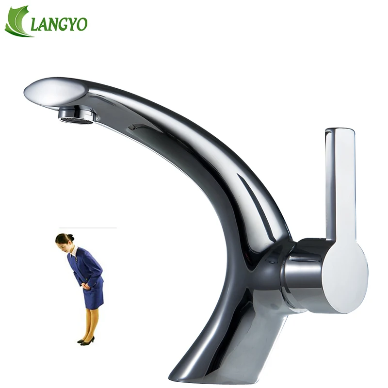 

BECOLA Barss Chrome bathroom Creative basin faucet Copper hot and cold water Single hole basin faucet Washbasin faucet F-6141