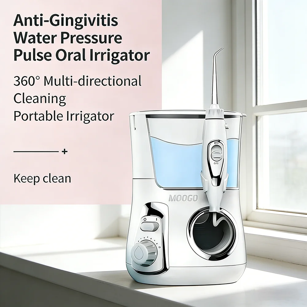 

10 Modes Electric Dental Jet Cleaner 800ML Desktop Oral Irrigator Water Flosser with 5 Replaceable Nozzles