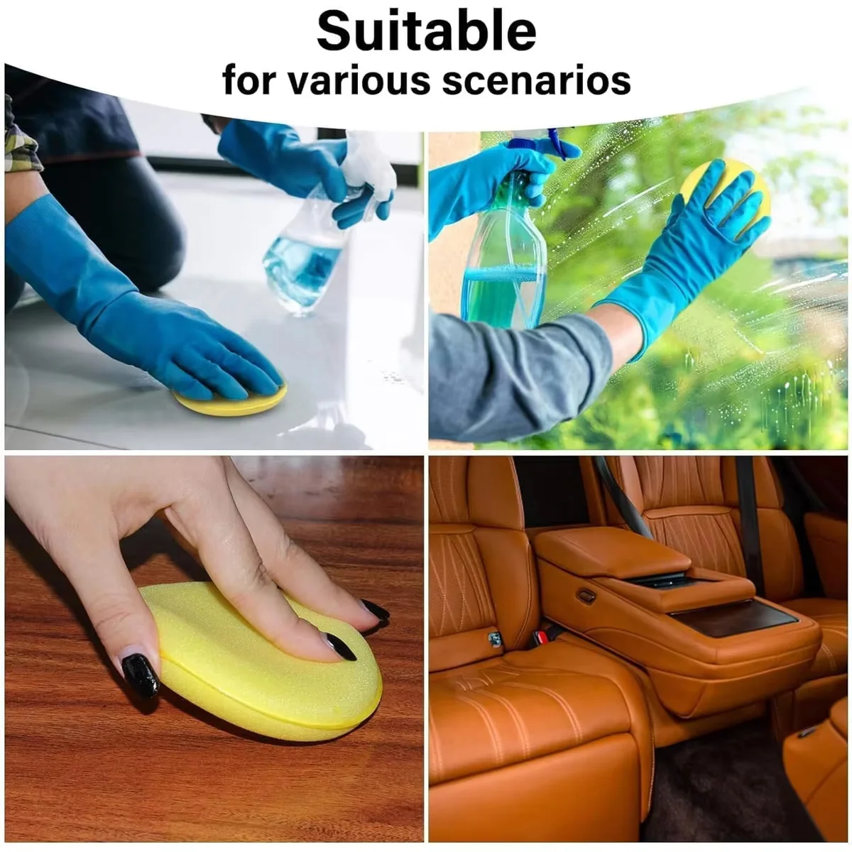 Polishing Sponge Wax Car Applicator Pad Foam Wax Car Polisher Cleaning Pad For Cleaning Car Waxing Sponge Auto Parts 12pcs/1pack image 5