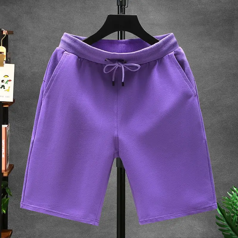 

Мужские и женские весенне-летние хлопковые шорты с петлями большого размера, повседневные и свободные спортивные брюки с эластичной резинкой на талии