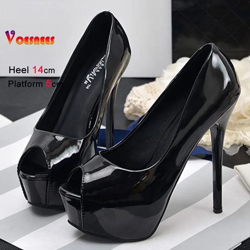 

Внешняя торговля, женские туфли-лодочки из лакированной кожи, непромокаемая женская обувь на платформе с неглубоким носком, туфли на шпильке с открытым носком, одинарные туфли на высоком каблуке