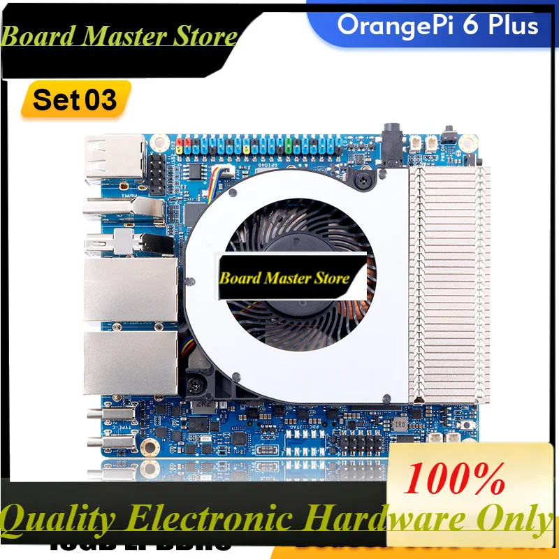 BoaMasMOrange Pi 6 Plus + Type-C 20V5A Power Supply + Heatsink 16GB DDR5 CIX CD8180/CD8160 SoC 2x M.2 KEY-M 45TOPS 5G Ethernet