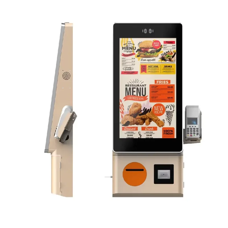 Fast Food Menu Ordering Software Touch Screen Self Service Machine Order Queue System Barcode Reader Ordering Kiosk