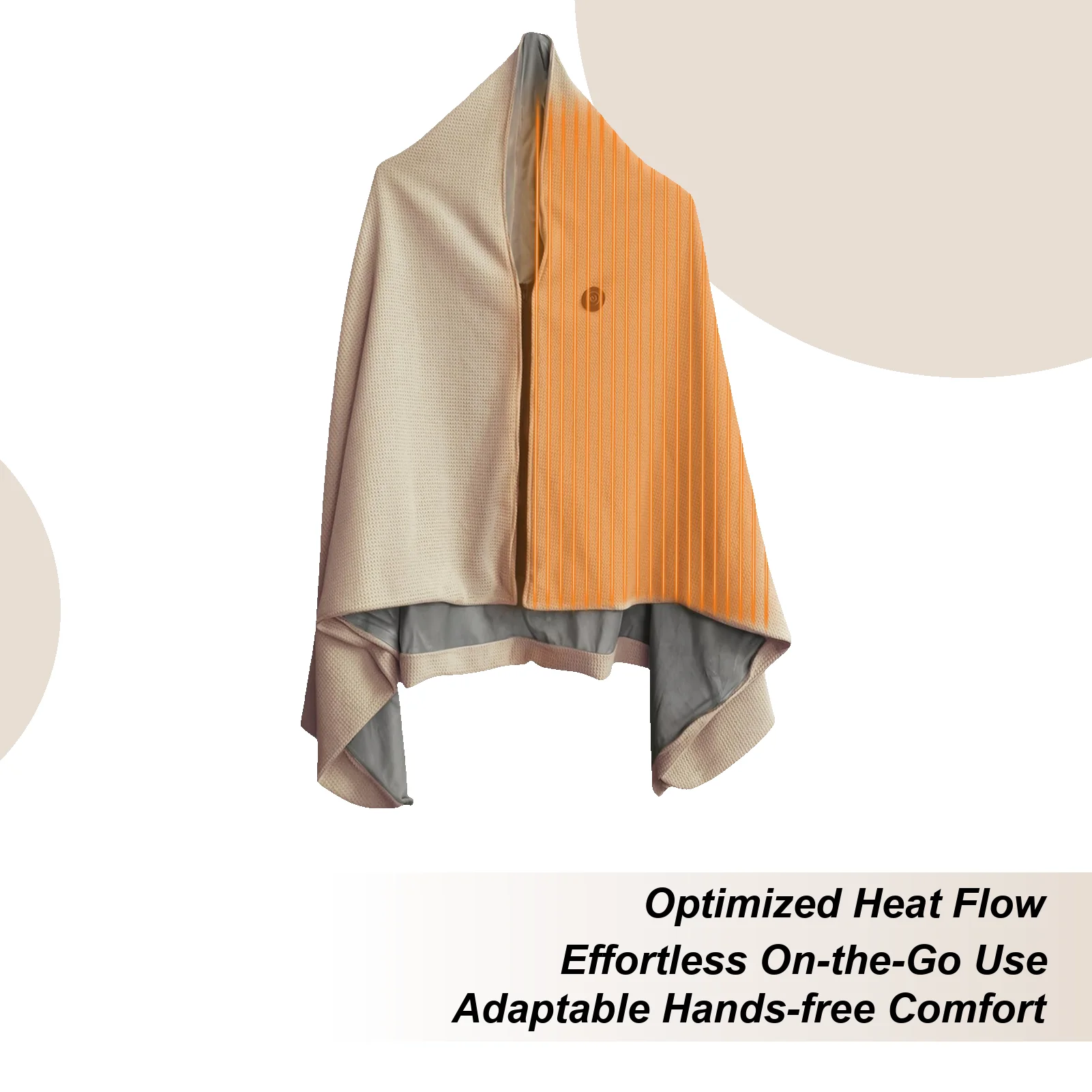 

Heated Shawl Zipper Electric Warm Shawl With 3 Gears Electric Warm Blanket For Camping Office Outdoor Travel Bedroom Winter Car