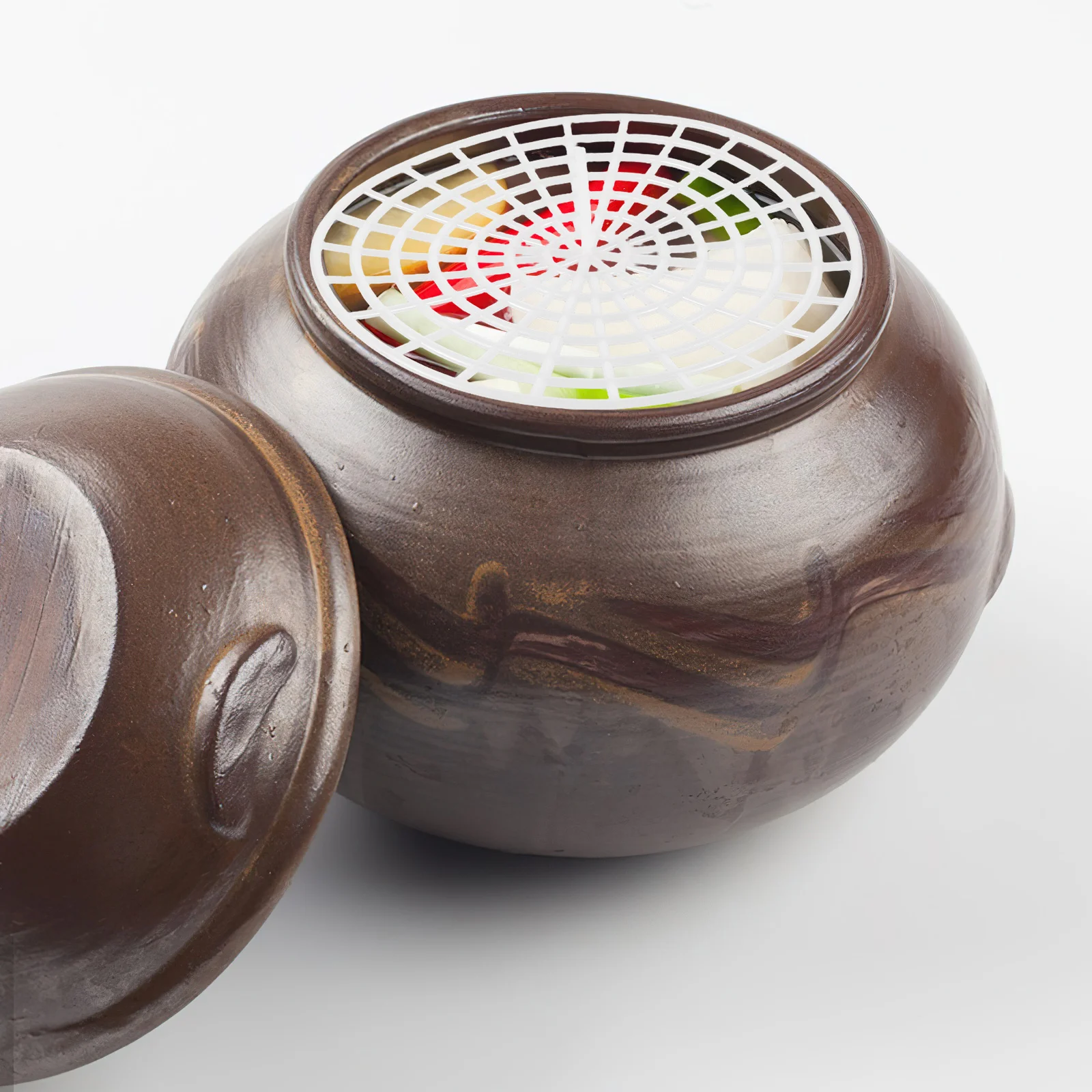 2 قطعة لوحة وزن الضغط لتخمير الخضروات، مستلزمات برطمانات ميسون، تصميم شبكي دائري مدمج ومحمول #3