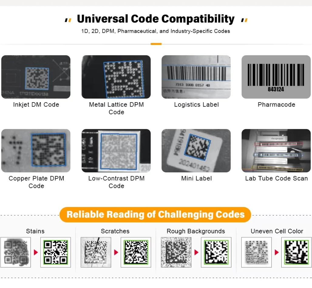 CONTRASTECH VRA1307S Industrial Barcode Reader 1280x1024 60FPS 1D 2D DPM Smart Code Reader Fast Ethernet Manual Focus 40-150mm