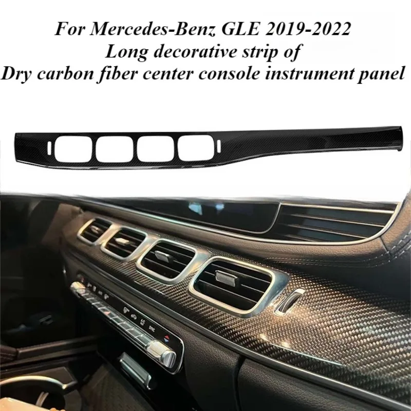 

For Mercedes-Benz GLE Center Console Trim Dry Carbon Fiber Interior Dashboard Panel Cover Realistic Texture Upgrade Accessories