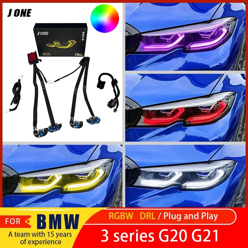 FOR BMW G20 G21 3 Series 2019-2022 Laser RGB DRL Mobile APP Controlled Multicolor LED Panel CSL Style Daytime Running Lights