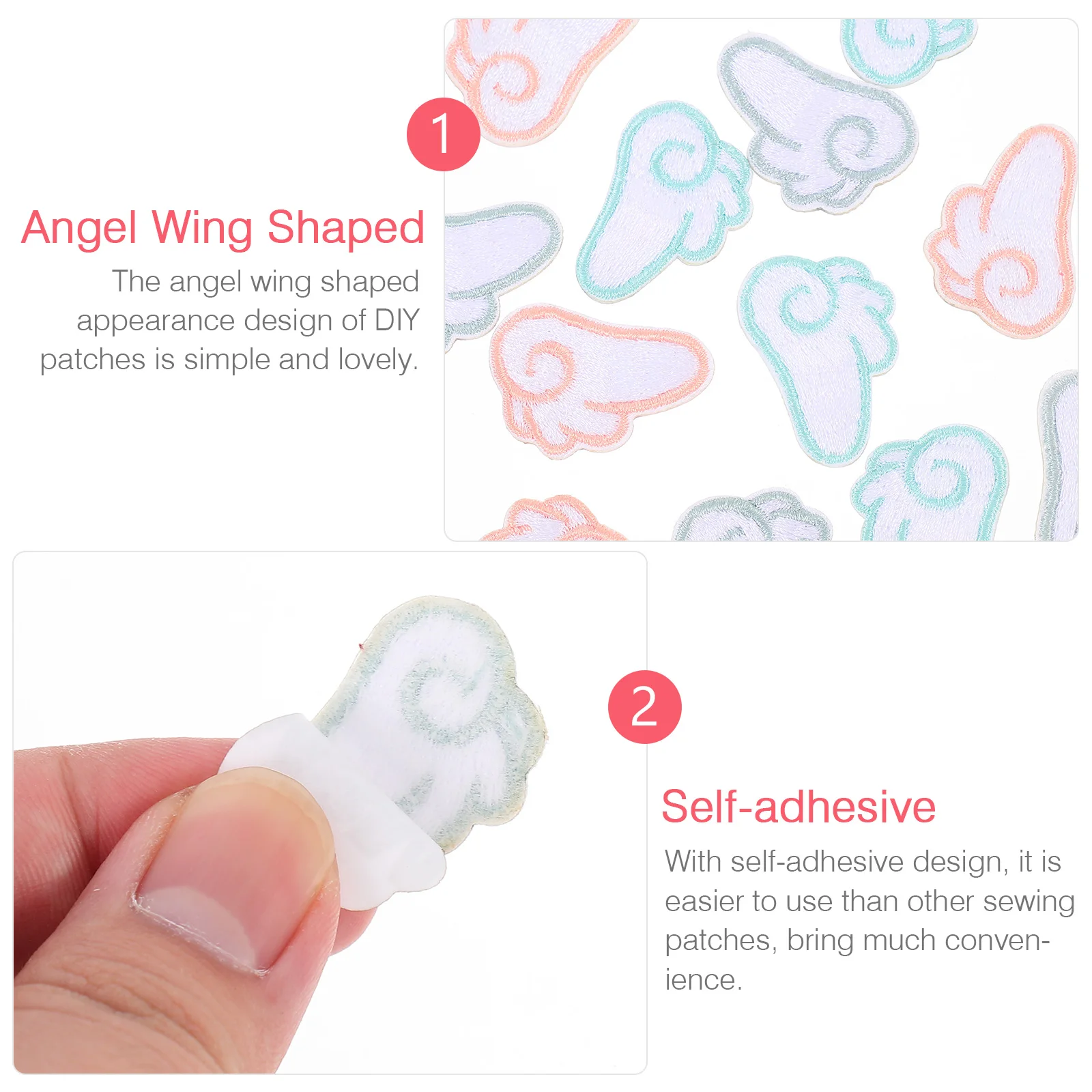 

Self Adhesive Embroidered Patches DIY Clothing Appliques Lightweight Decorative Shoe Accessories Fine Workmanship