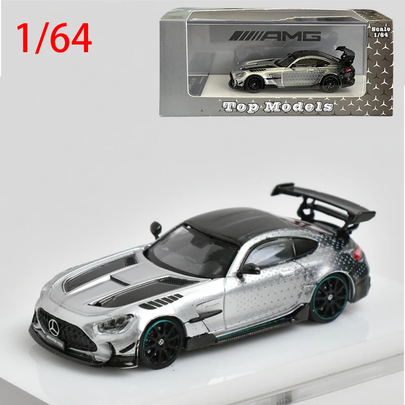 Diecast 1/64 Scale Benz AMG Gt Black Series Alloy Car Model Benz GT Model Car Toys for Boys Gift Collectible Ornament Souvenir