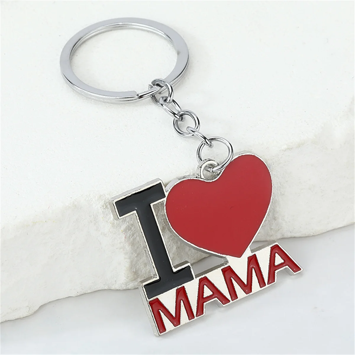 Niedlicher Kreativer Schlüsselanhänger Ich Liebe DAD MOM MAMA PAPA Personalisierter Schmuck Accessoires für Party Festival Muttertag Vatertag Geschenk – Detail 5