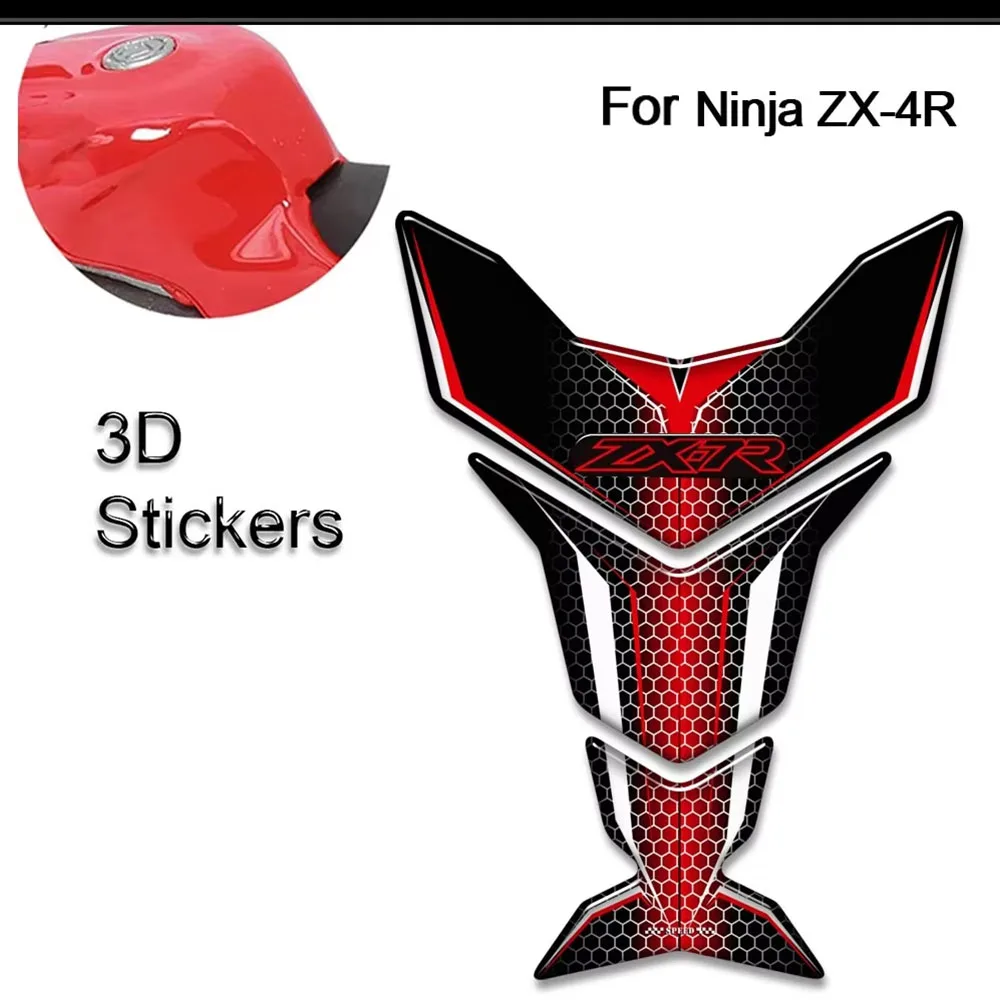 

For Ninja ZX-4R ZX4R ZX 4R Motorcycle Tank Pad Gas Fuel Oil Kit Knee Fish Bone decoration Protection Stickers Decals