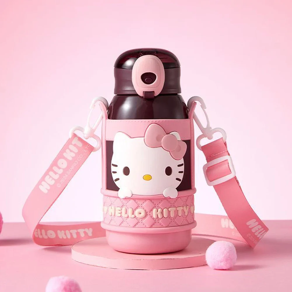 MINISO Anime Thermos Cup Cinnamoroll Kuromi HelloKittys Portable Large Capacity 304 Stainless Steel Water Cup Water Bottle