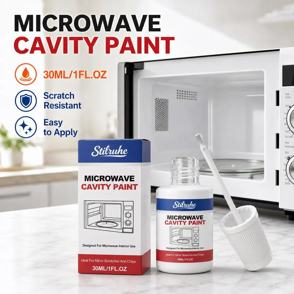 Heat Resistant Microwave Cavity Paint White Microwave Interior Touch Up Paint Appliance Scratch Repair 30ml Cover Up Rust DIY