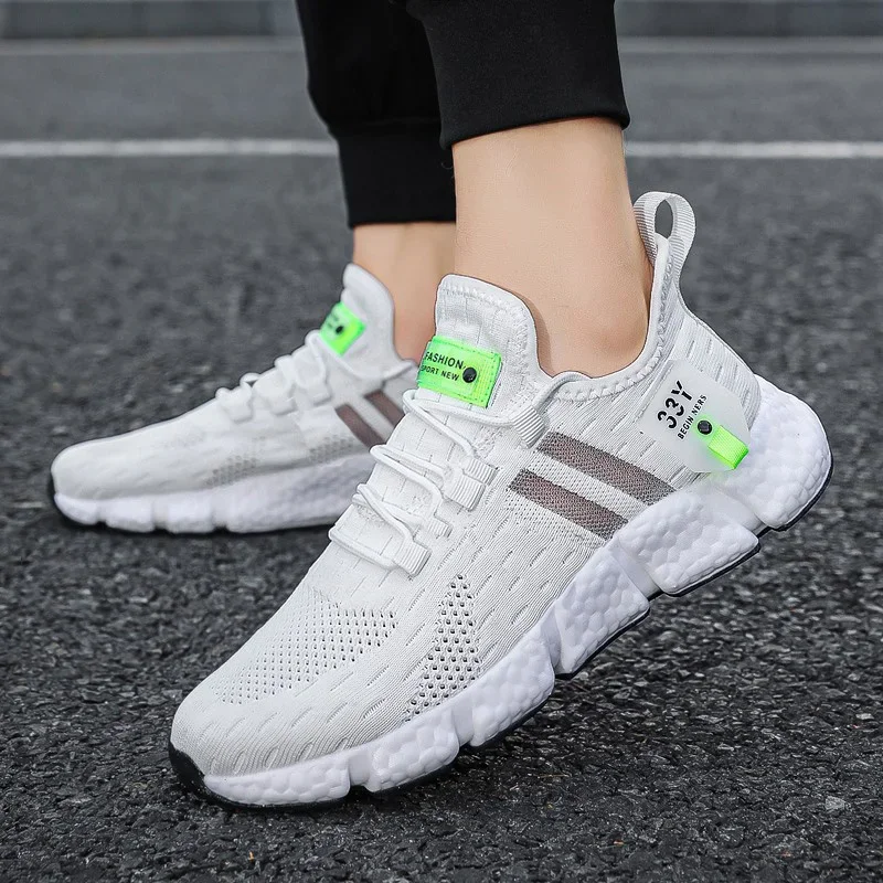

SYTK Mens White Sneakers Men Lightweight Mesh Running Shoes for Men Breathable Sports Casual Shoe Unisex Tenis Walking Footwear