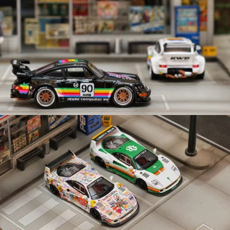 

[PreSale] SW GHOST PLAYER 1:64 RWB 964 #89 White Black Apple / LBWK F40 Diecast Model Car