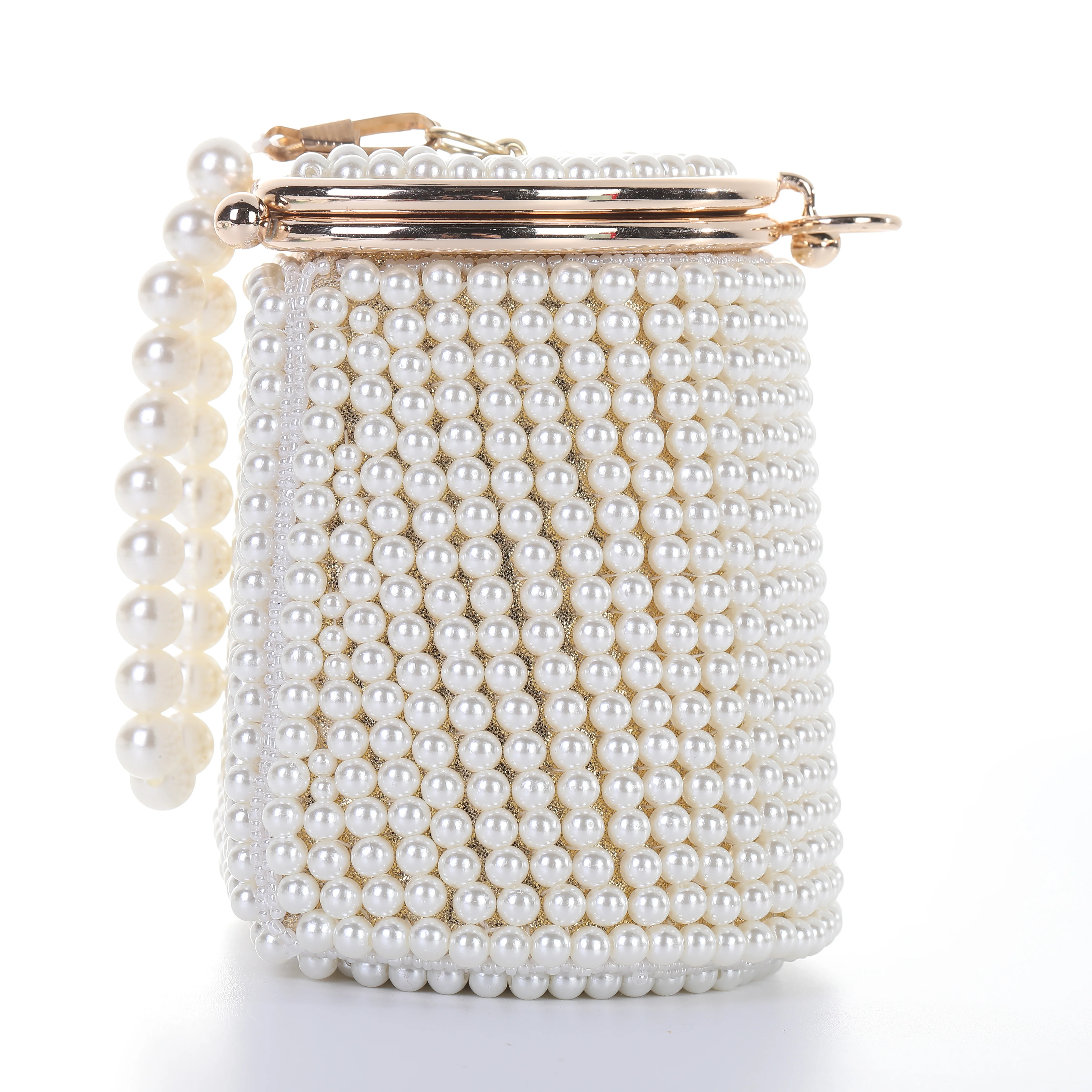 Pearl dinner bag luxury bucket handbag women chain evening clutch bag Beautiful bride beaded pearl evening dress bag for women