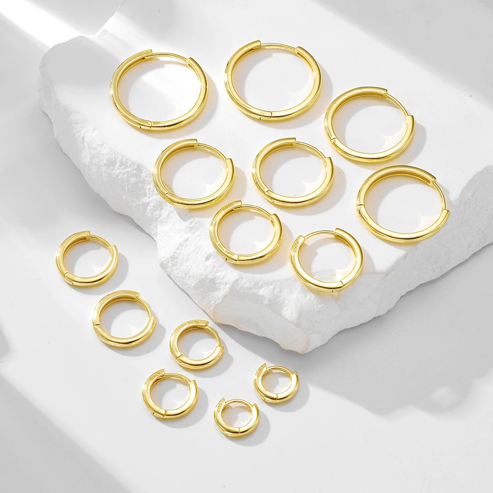 

FULSUN Minimalist Endless Hoop Earrings 14K Gold Plated S925 Silver Multi-Size Jewelry