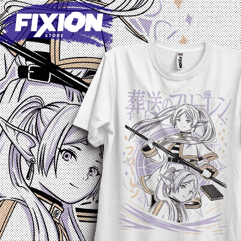 Frieren Mas alla del final del viaje  NAnime T Shirt Manga Gift For Anime Lover All Size Cotton