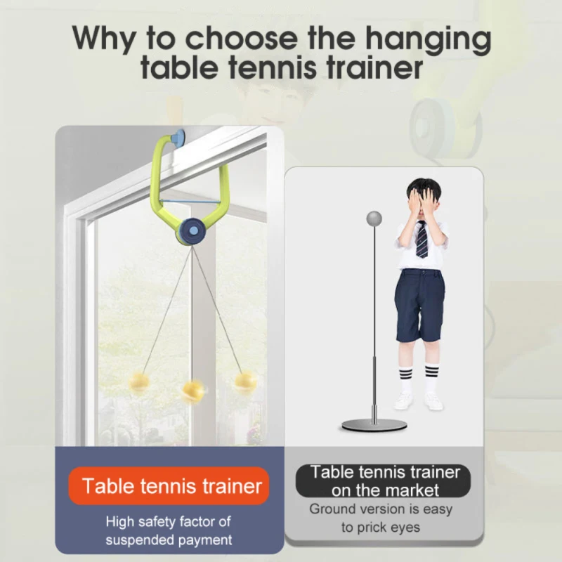 Table Tennis Trainer Creative Environmental Self-training Toys Hand-eye Coordination Suspended Pang Trainer Toy