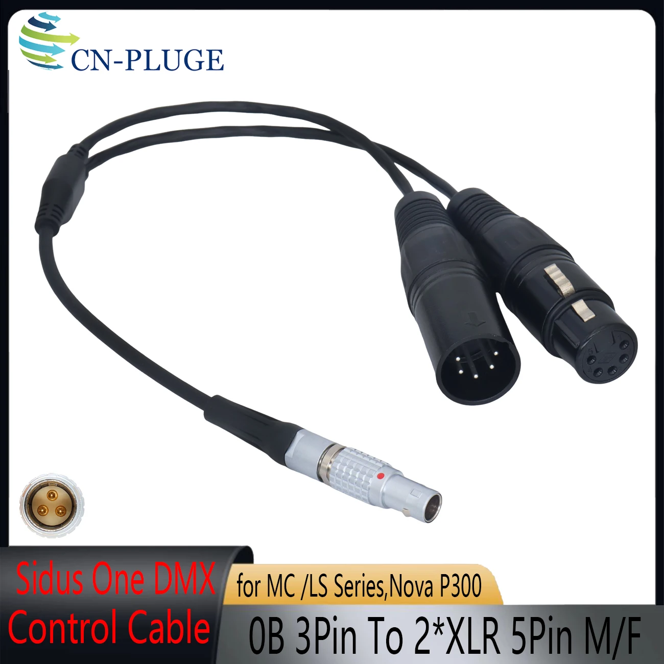 Aputure Sidus One DMX Control Cable 0B 3-Pin to 5Pin XLR Male Female 2-Way Splitter Cable for LS  Series / MC Series Amaran