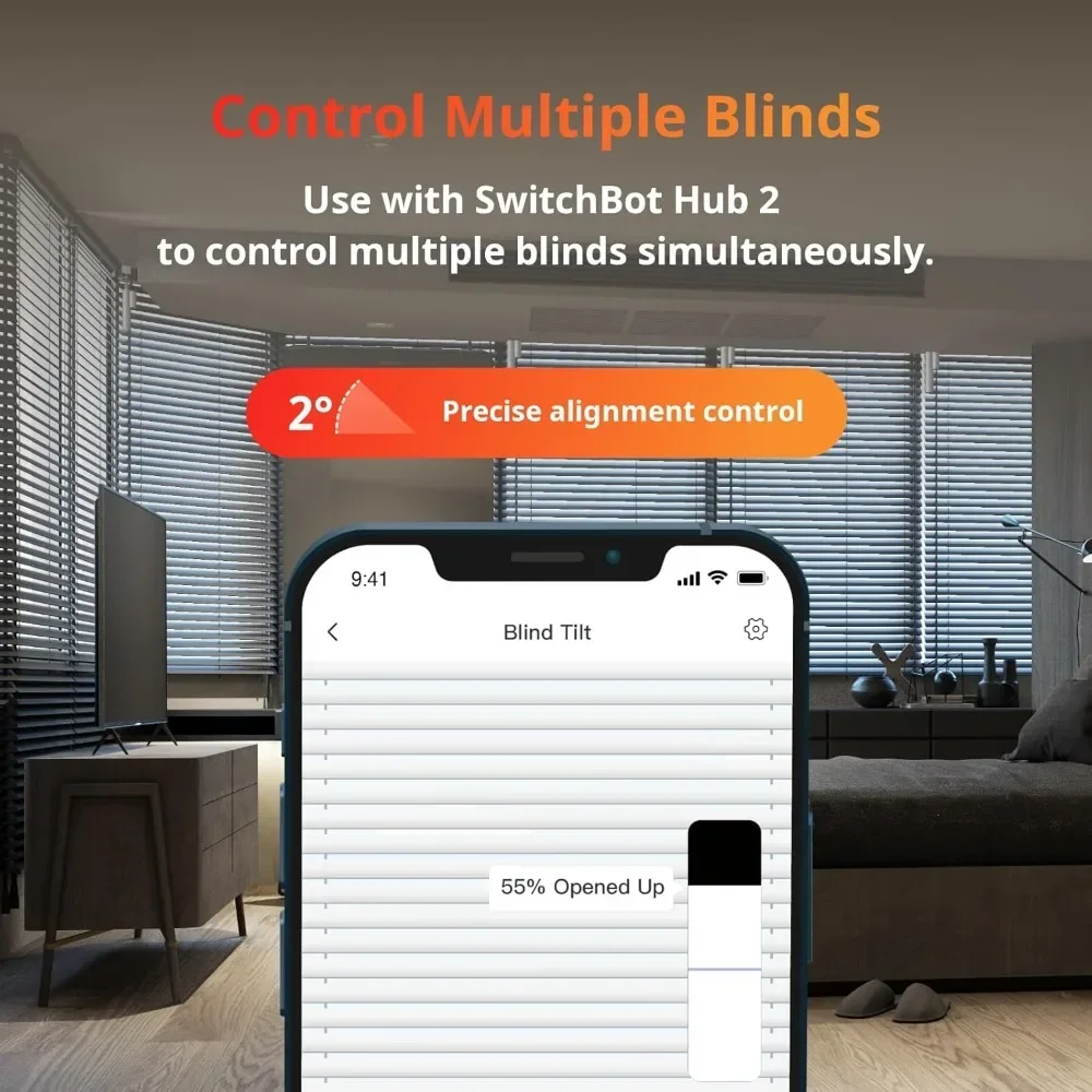 Opener& Hub 2- Smart Motorized Blinds with Bluetooth/IR Remote Control, WiFi Thermometer Hygrometer