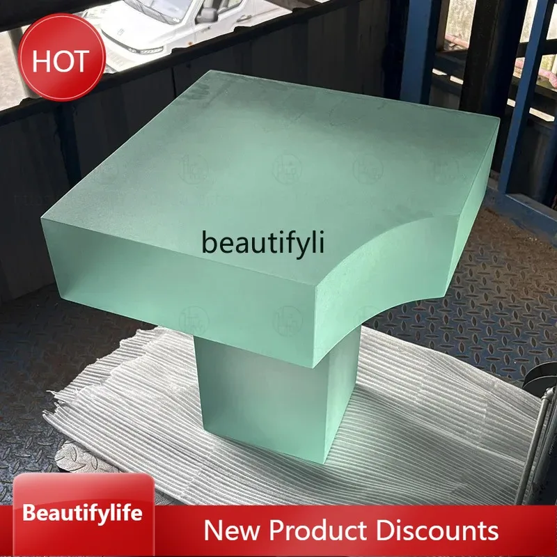 

A163 Nordic, frosted square acrylic coffee table, living room sofa transparent corner bedside table