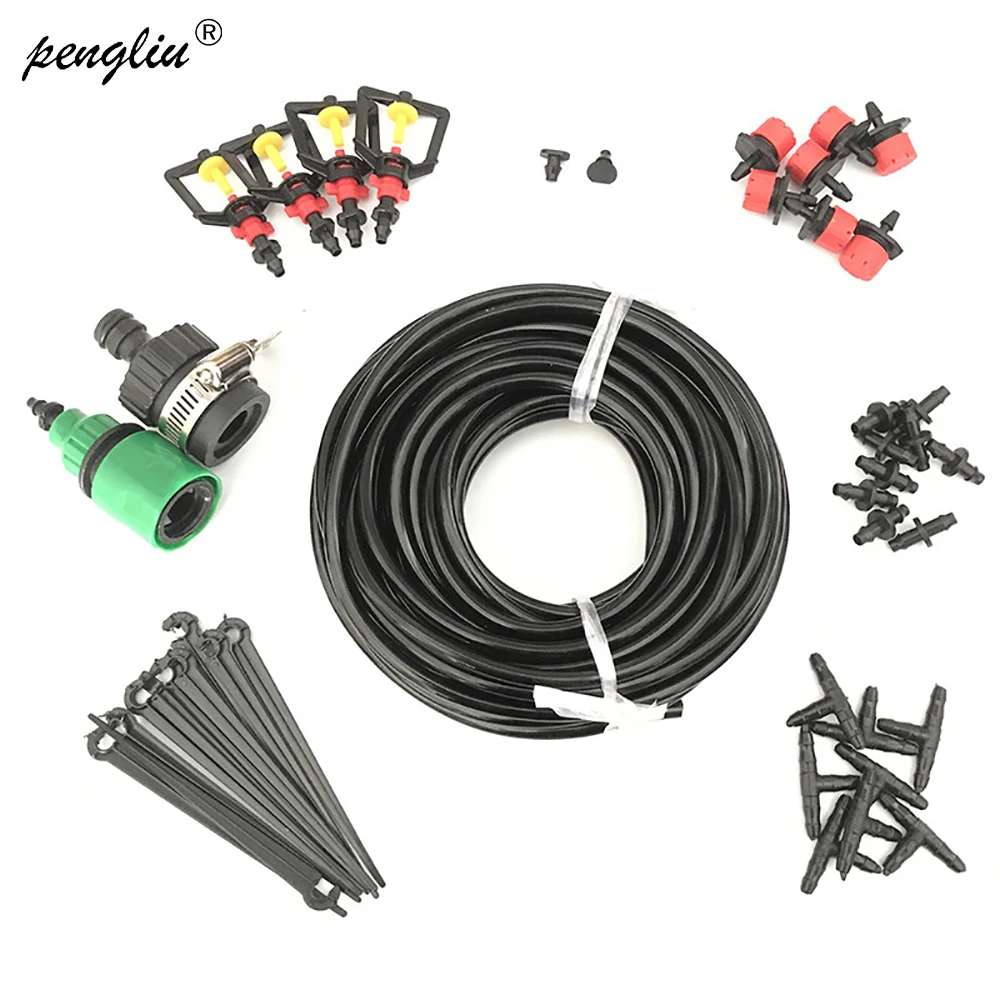 

Hose Irrigation set 20M Water Hose Plants Watering Irrigation Kits Dripper Head Connector for Flowers Plants Sprinkler