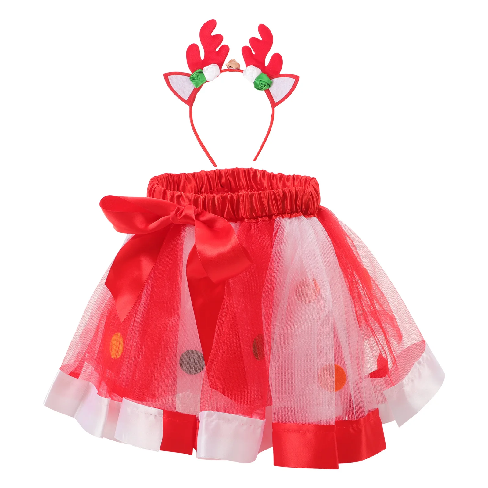 

Christmas Tulle Skirt For Girls Soft Gauze Party Costume Dress Elastic Waist Semi Skirt Stage Carnival Festival Wear Lovely