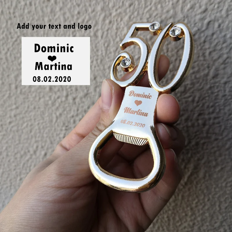 20 stücke Boxen Jahrestag Dekoration Geschenke Goldene 50 Jahr Flasche Opener für 50th Geburtstag Hochzeitstag Partei Liefert – Detail 15