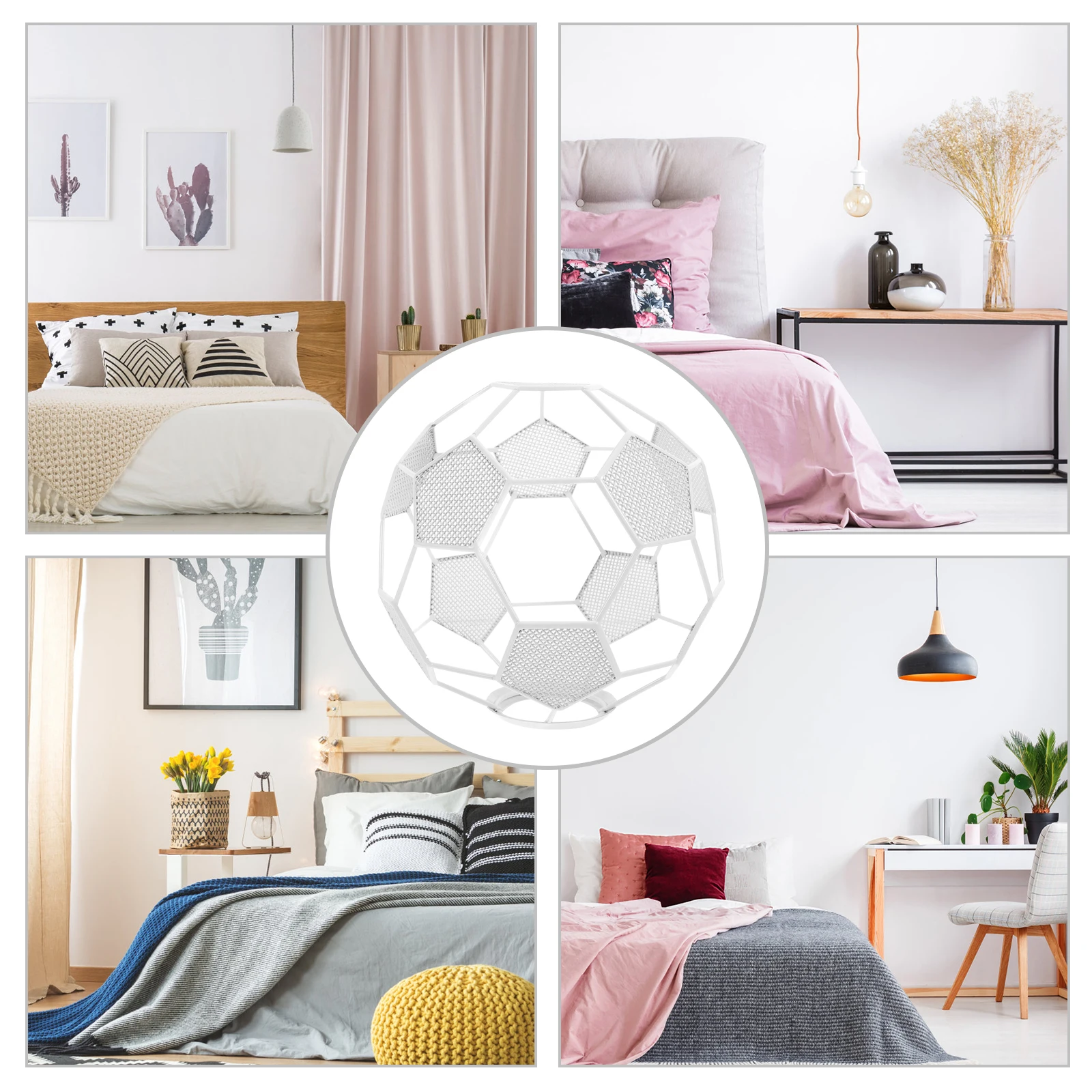 

Soccer Shape Retro Lamp Shade Hollow Out Light Bulb Cover Light Cover Vintage Metal Cage for Pendant Lighting Fixture