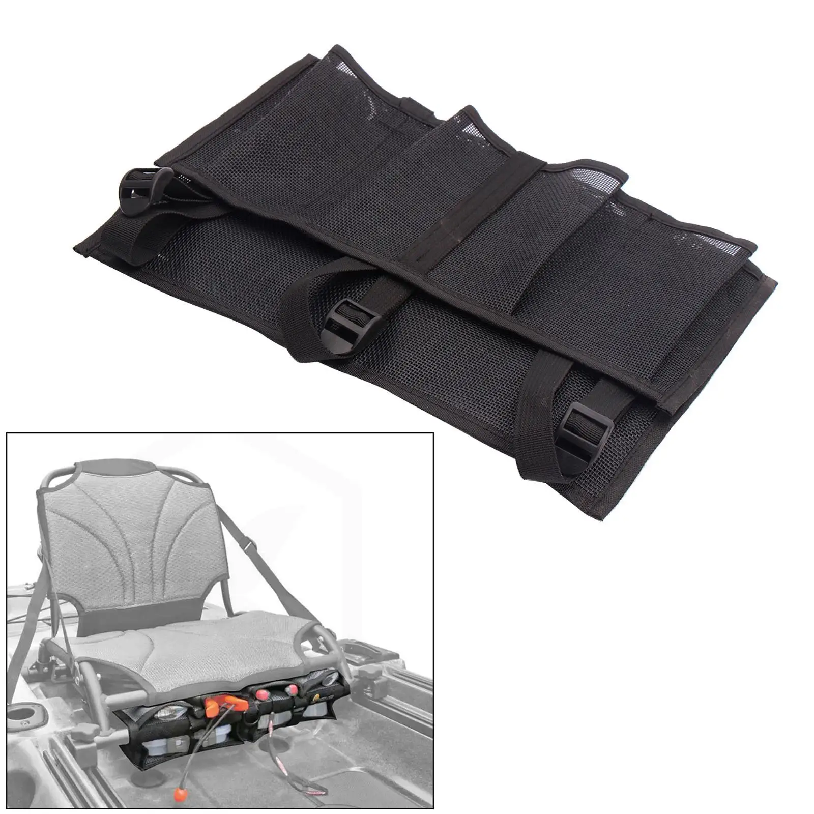 Nylon Mesh Kayak Storage Bag Canoe Seat Kayak Accessories Storage Tool High Capacity Tackle Box Bag Portable Pouch
