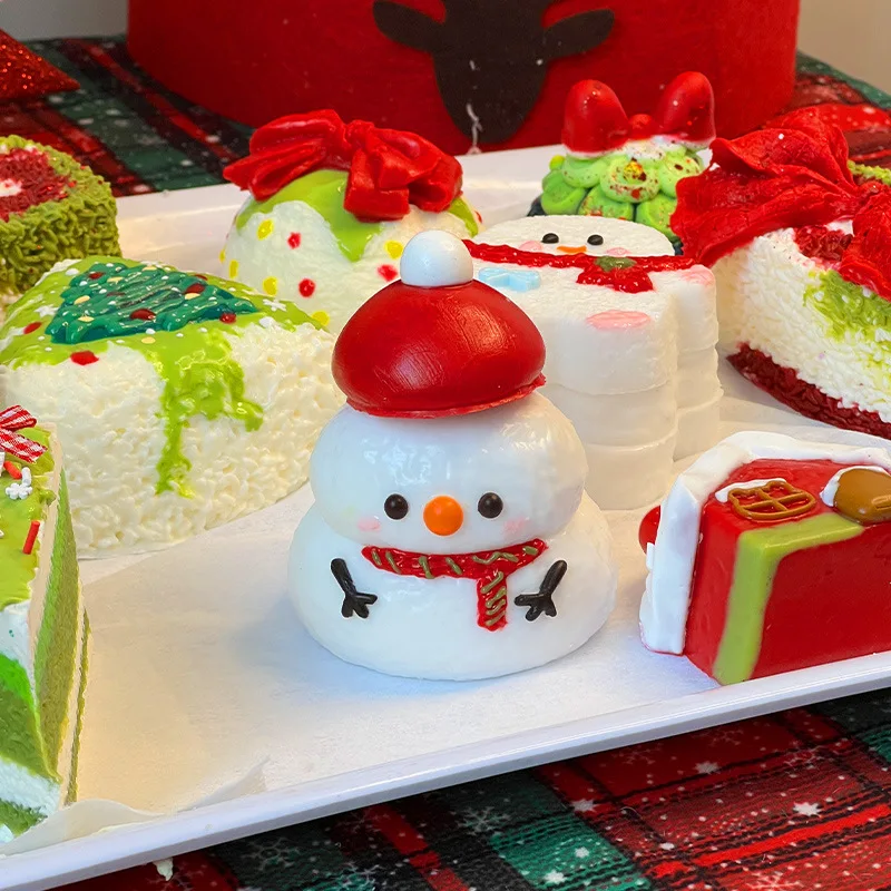 ZOCO Рождественские силиконовые щипцы Рождественская серия щипцы милые супер декомпрессионные супер мягкие медленные отскоки моделирование еды игровые щипцы