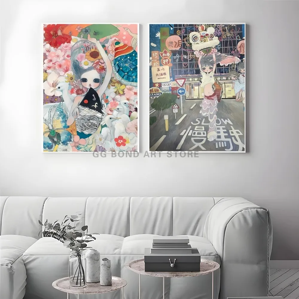 1PC Aya Takano Anime Poster Kraft Poster Self-adhesive Art Waterproof Paper Sticker Coffee House Bar Room Wall Decor