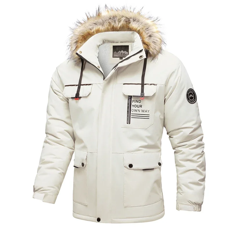 Winter New Men's Fashion Aviator Jacket Fleece Thickened Warm Baseball Jacket Windproof Outdoor Workwear Coat 2889