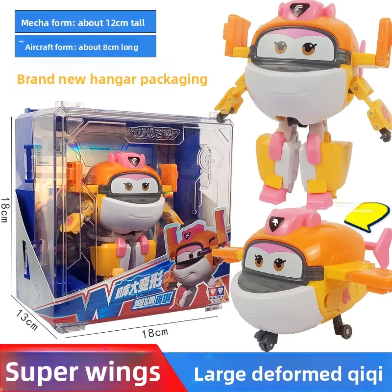 AULDEY Super Wings grand ensemble de transformation, robots Jett & Dizzy, emballage Hangar, jouets sous licence officielle, ensemble de hangar transformant