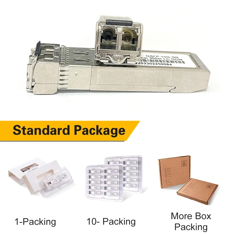 SFP + 10GBASE SR 850nm 300m وحدة إرسال واستقبال ألياف LC مزدوجة الأوضاع؛ مناسبة لمفاتيح إيثرنت ومحولات الوسائط؛ سيسكو،