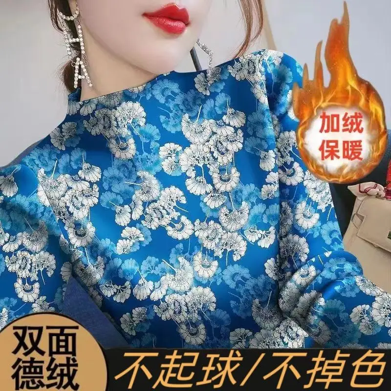 

Двусторонняя немецкая винтажная нижняя часть до полувысокого воротника для женской внутренней одежды, осенне-зимняя футболка с длинными рукавами, тонкий топ