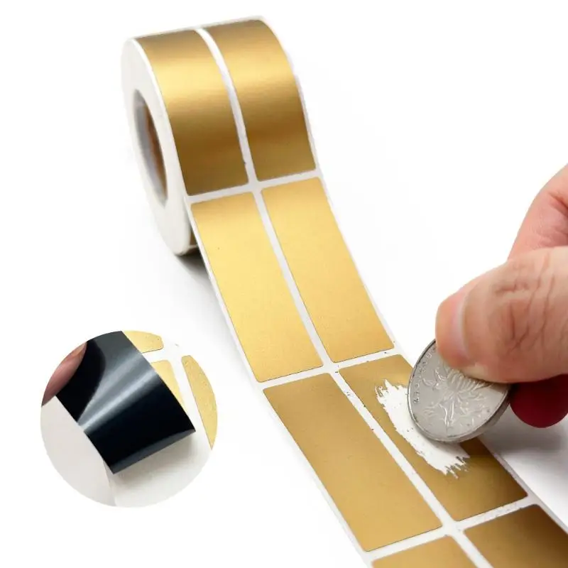 

[YU]Reward Scratch Card Film Coated Stickers Gray Silver Scratch Off Labels Diy Redemption Vouchers Scratched Stripe Card Film