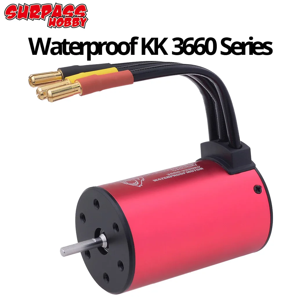 SURPASS HOBBY 3660 3.175mm/5.0mm shaft 1750KV 2200KV 2600KV 3100KV 3500KV 4200KV Waterproof Brushless Motor for 1:10 RC Car