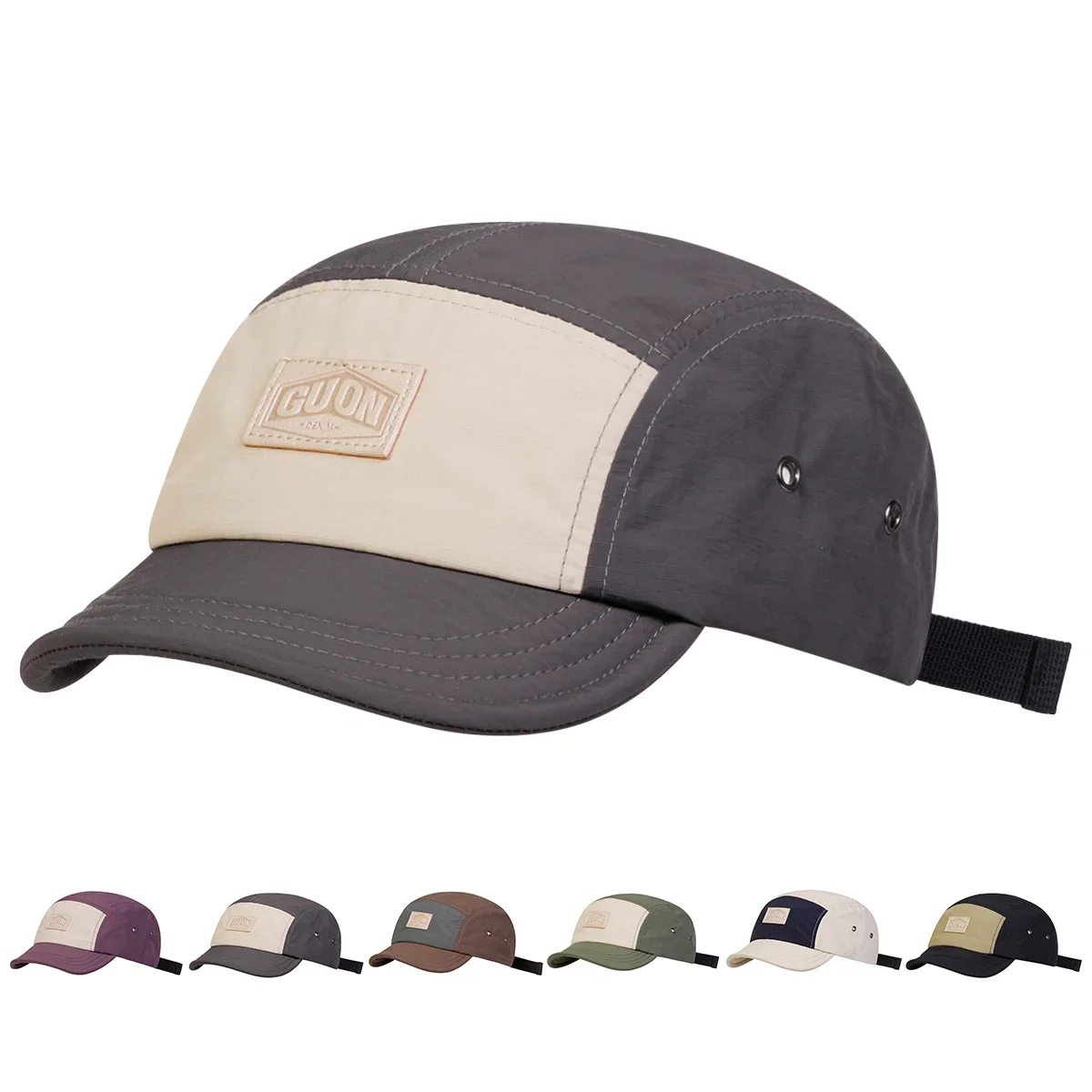Unisex CUON DENIM Letter Leather Label Baseball Caps Quick Drying Hat Spring and Autumn Casual Sunscreen Hat