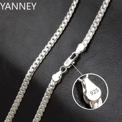 6MM 20-60cm 925 sterling Silver luxury brand design noble Necklace Chain For Woman Men Fashion Wedding Engagement Jewelry
