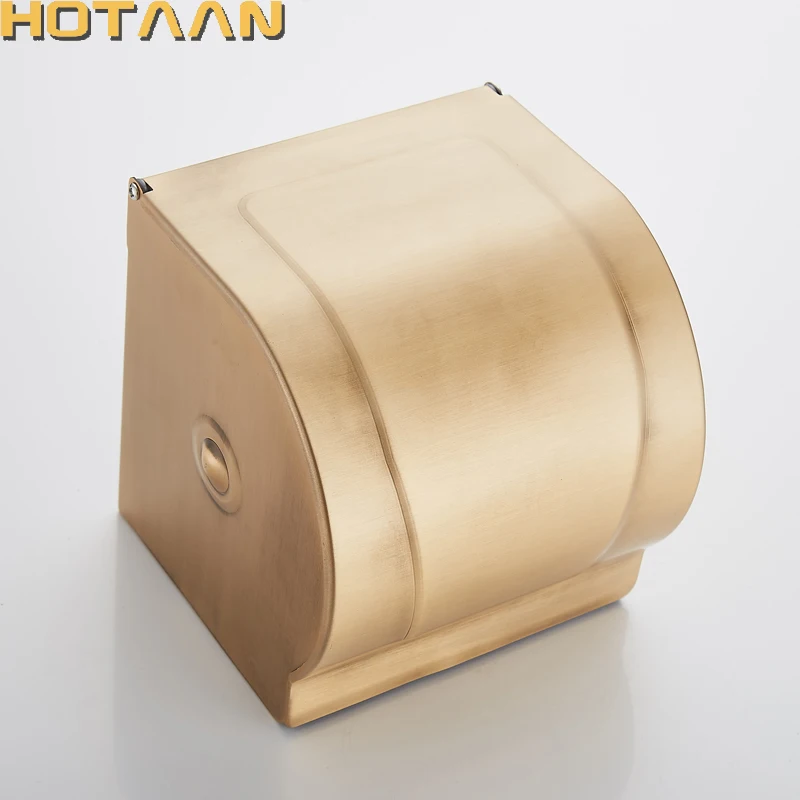 . Wholesale And Retail Wall Mounted Bathroom Toilet Paper Holder Antique Brass Roll Tissue Box YT-10892