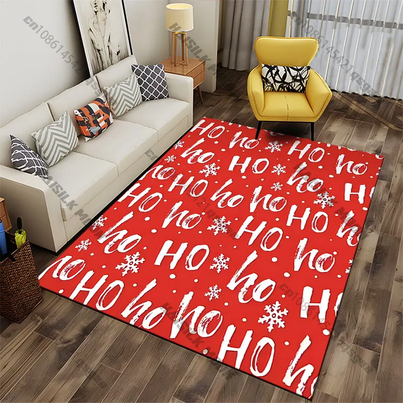 Christmas festive joyful design carpet Yoga living room room decor children's crawling mat doormat area rug games mat
